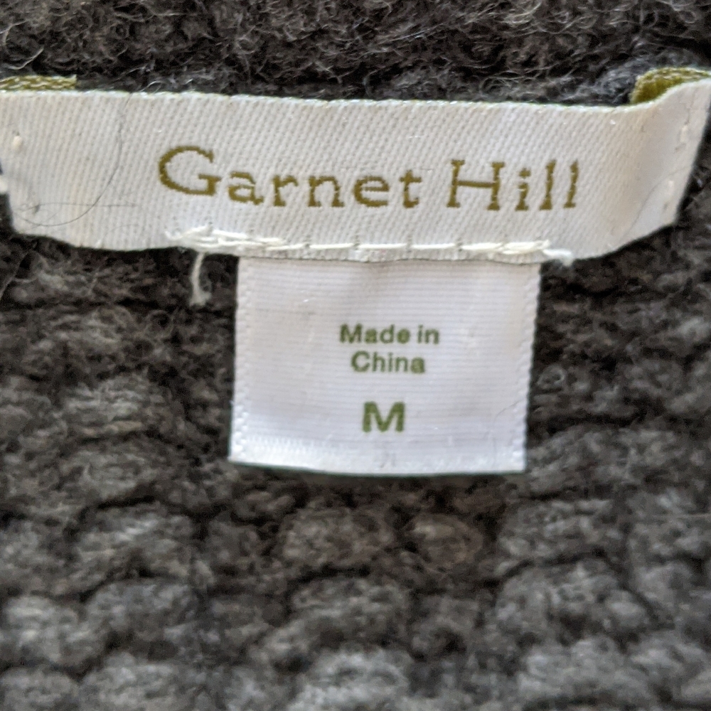 Boxy Garnet Hill Chunky wool rabbit hair Charcoal Gray Women's Cardigan Sweater - Picture 4 of 5
